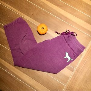 Pink Victoria Secret Cropped Joggers in Purple XS